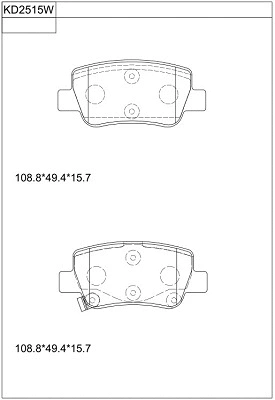 Brake Pad Set, disc brake (KD2515W)