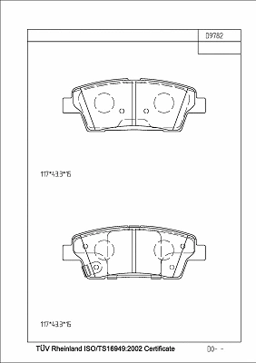 Brake Pad Set, disc brake (KD9782)