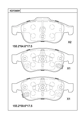 Brake Pad Set, disc brake (KD7356W)