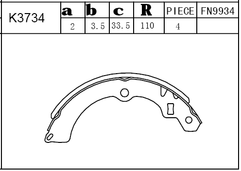 Brake Shoe Set (K3734)