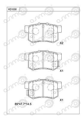 Brake Pad Set, disc brake (KD1030)