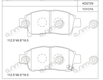 Brake Pad Set, disc brake (KD2729)