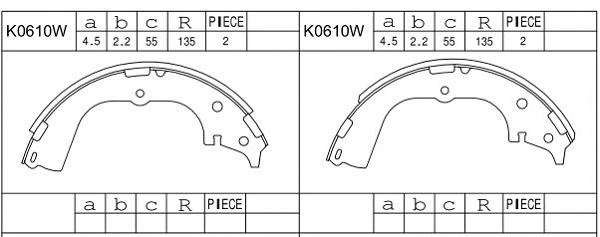 Brake Shoe Set (K0610W)