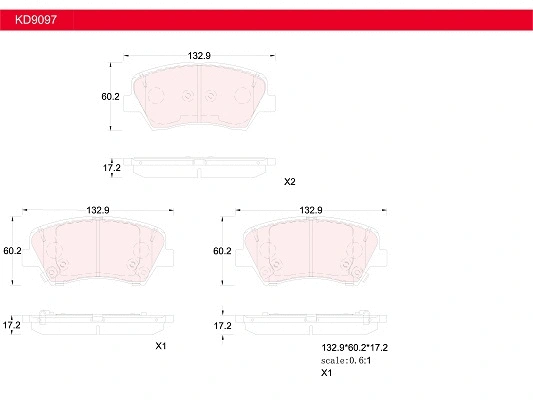 Brake Pad Set, disc brake (KD9097)