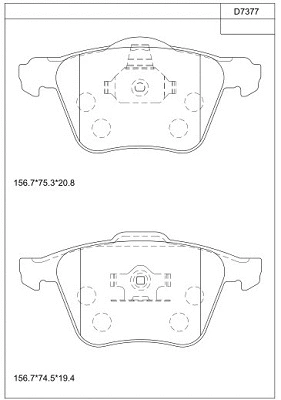 Brake Pad Set, disc brake (KD7377)
