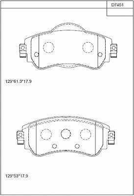 Brake Pad Set, disc brake (KD7451)