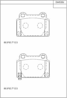 Brake Pad Set, disc brake (KD44520)