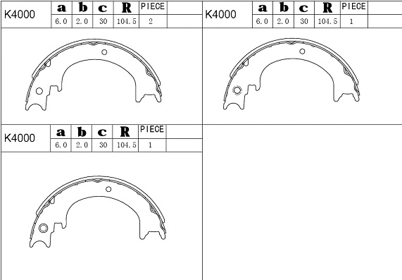 Brake Shoe Set (K4000)