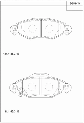 Brake Pad Set, disc brake (KD2514W)