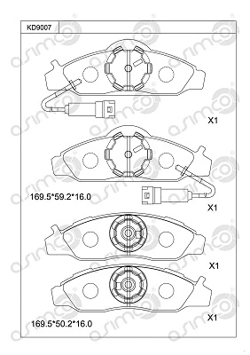 Brake Pad Set, disc brake (KD9007)