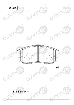 Brake Pad Set, disc brake (KD4019)