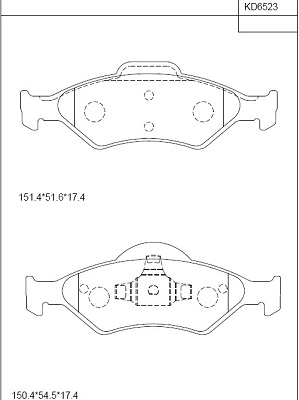 Brake Pad Set, disc brake (KD6523)