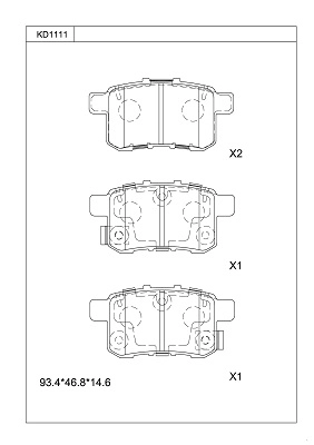 Brake Pad Set, disc brake (KD1111)