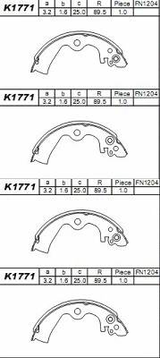 Brake Shoe Set (K1771)