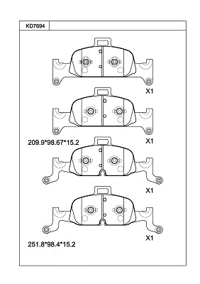 Brake Pad Set, disc brake (KD7694)