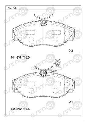 Brake Pad Set, disc brake (KD7725)