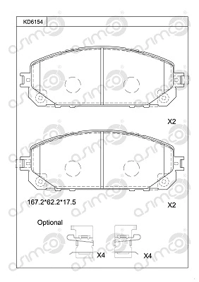 Brake Pad Set, disc brake (KD6154)