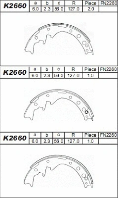 Brake Shoe Set (K2660)