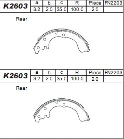 Brake Shoe Set (K2603)