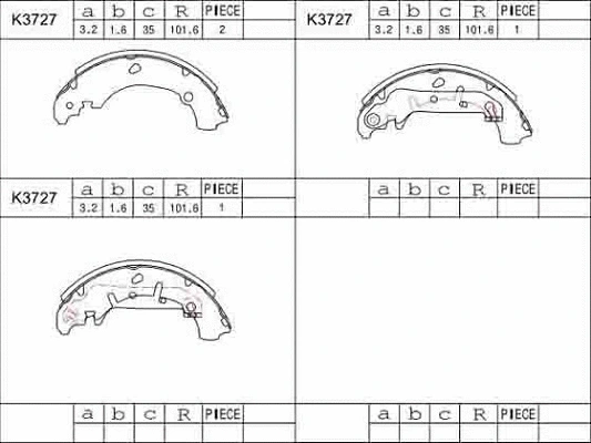 Brake Shoe Set (K3727)