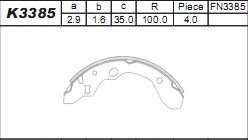 Brake Shoe Set (K3385)
