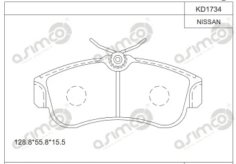 Brake Pad Set, disc brake (KD1734)