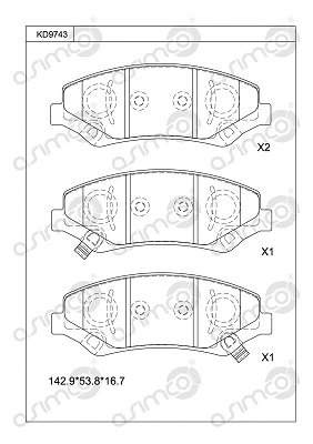 Brake Pad Set, disc brake (KD9743)