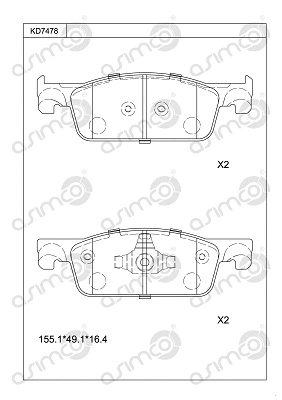 Brake Pad Set, disc brake (KD7478)