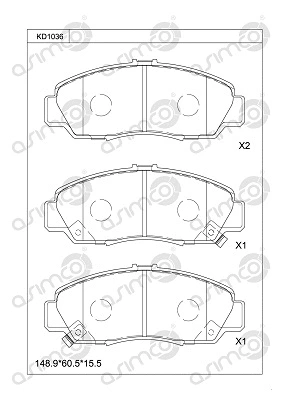 Brake Pad Set, disc brake (KD1036)
