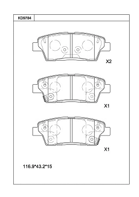 Brake Pad Set, disc brake (KD9784)