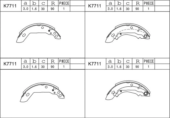 Brake Shoe Set (K7711)