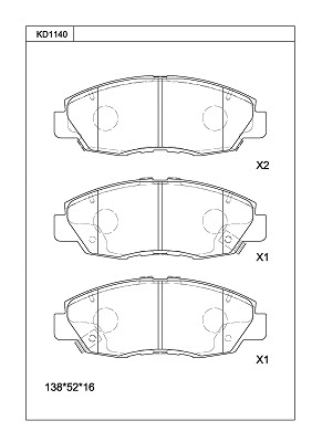 Brake Pad Set, disc brake (KD1140)