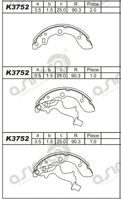 Brake Shoe Set (K3752)