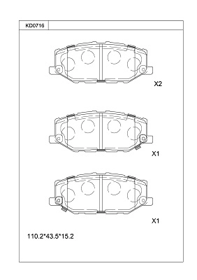 Brake Pad Set, disc brake (KD0716)
