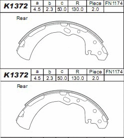 Brake Shoe Set (K1372)