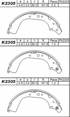 Brake Shoe Set (K2305)