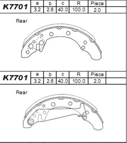Brake Shoe Set (K7701)