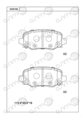 Brake Pad Set, disc brake (KD6160)