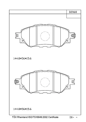 Brake Pad Set, disc brake (KD2068)