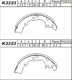 Brake Shoe Set (K3323)