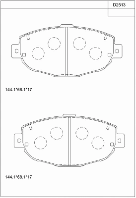 Brake Pad Set, disc brake (KD2513)