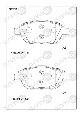 Brake Pad Set, disc brake (KD7412)