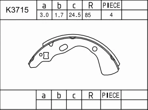Brake Shoe Set (K3715)