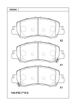 Brake Pad Set, disc brake (KD4044)