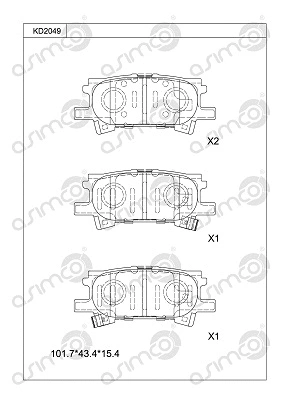 Brake Pad Set, disc brake (KD2049)