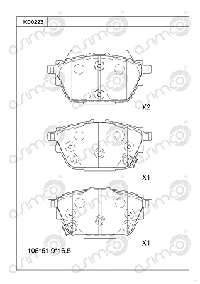 Brake Pad Set, disc brake (KD0223)