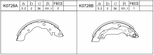 Brake Shoe Set (K0728)