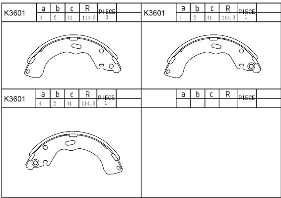 Brake Shoe Set (K3601)
