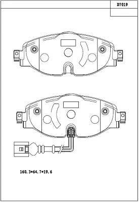 Brake Pad Set, disc brake (KD7019)