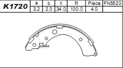 Brake Shoe Set (K1720)